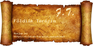 Földiák Terézia névjegykártya